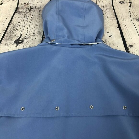 Utex Winter Raincoat Jacket Blue Detachable Hood Windbreaker Full Zip Sz Medium - Picture 10 of 12